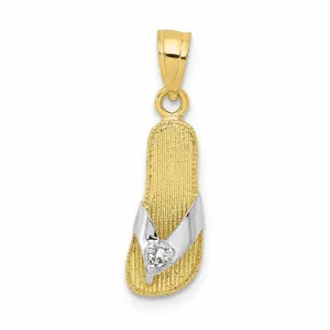 10k Yellow Gold Polished Flip Flop Sandal Pendant