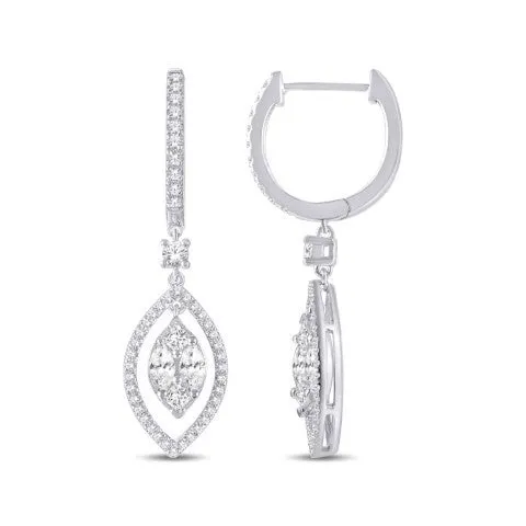 14 Karat White Gold 0.85 Carat Diamond Fashion Dangling