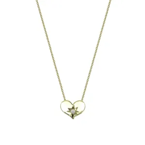 14K Diamond Set Heart Necklace