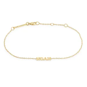 14k Gold Custom Itty Bitty Letters Bracelet