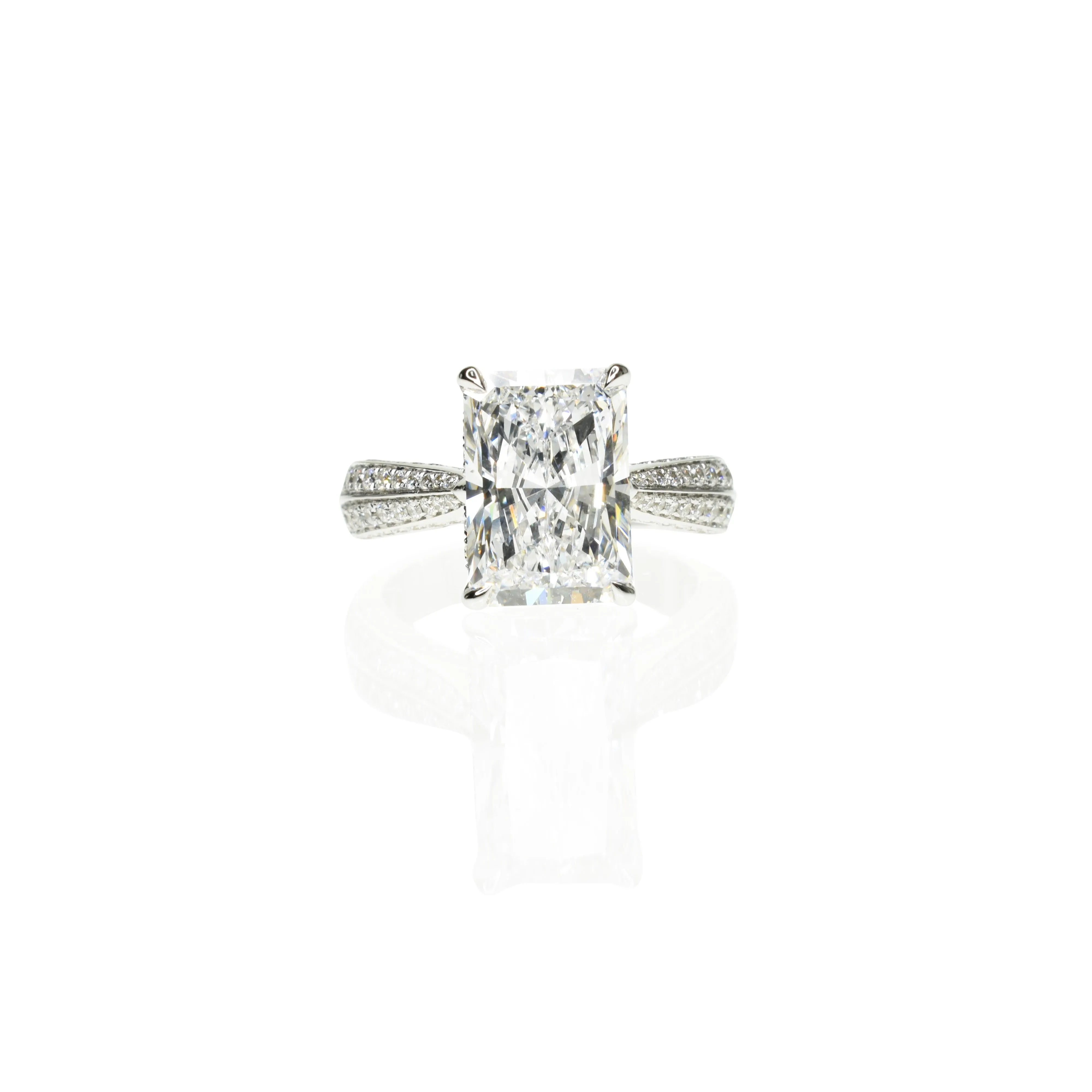 4ct Lab Grown Radiant Cut Diamond Ring