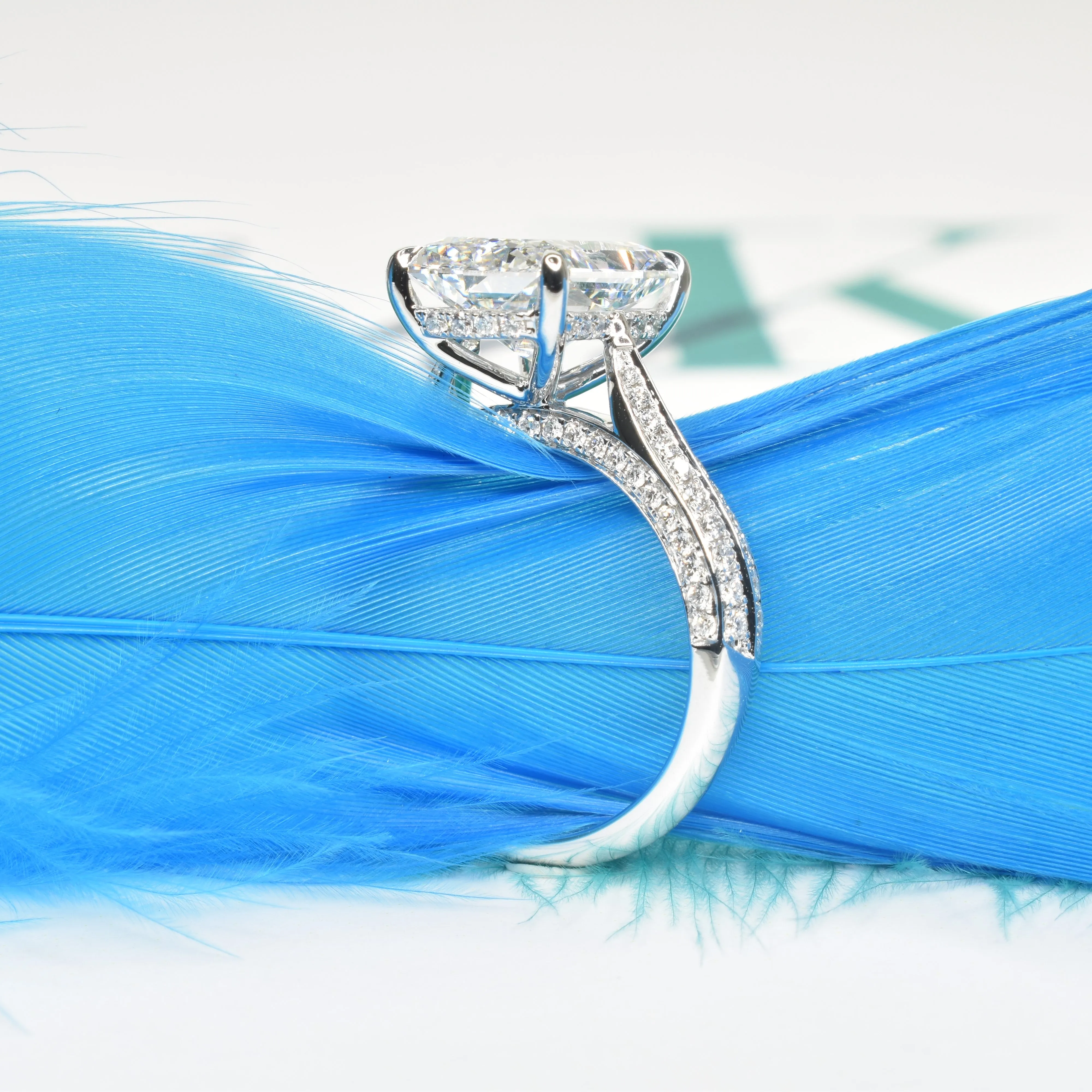 4ct Lab Grown Radiant Cut Diamond Ring