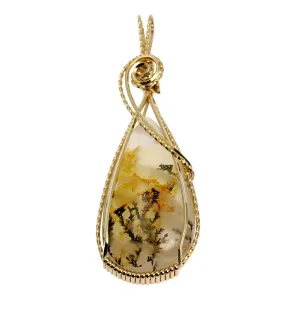 62.5 CT Dendritic Quartz 14K Gold-filled Wire Wrapped Pendant