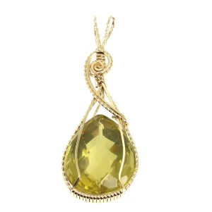 65 CT Green Gold Quartz 14K Gold-filled Pendant