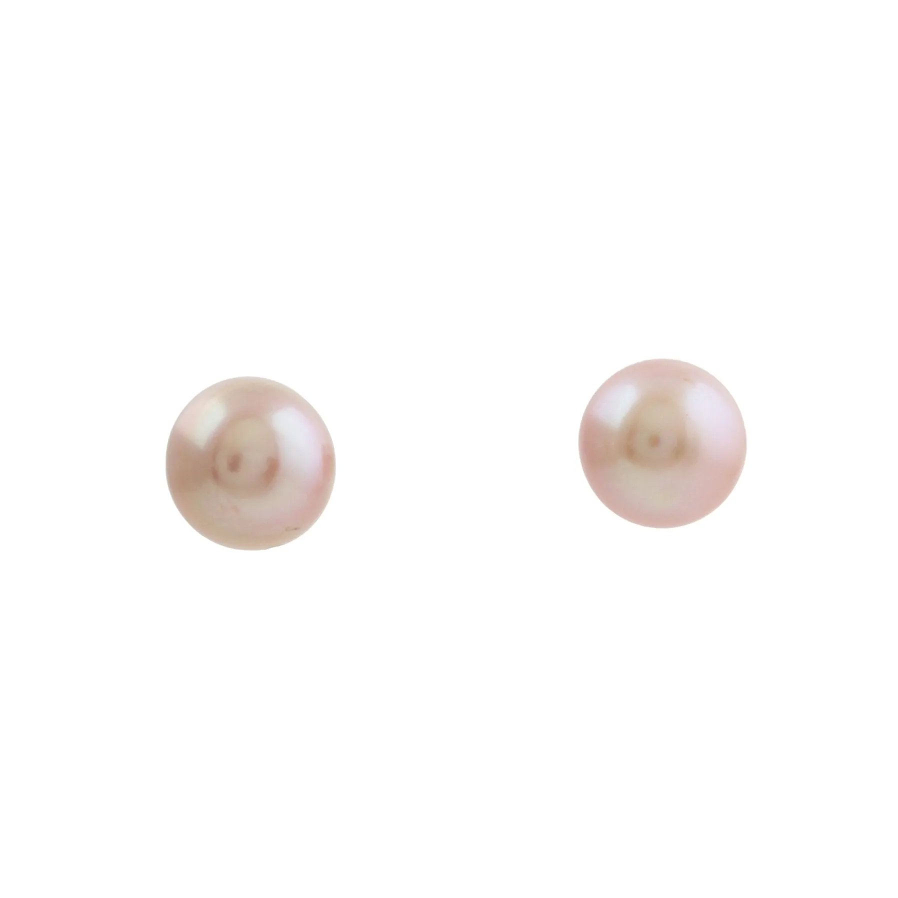 8mm Pink Pearl x Silver Stud Earrings