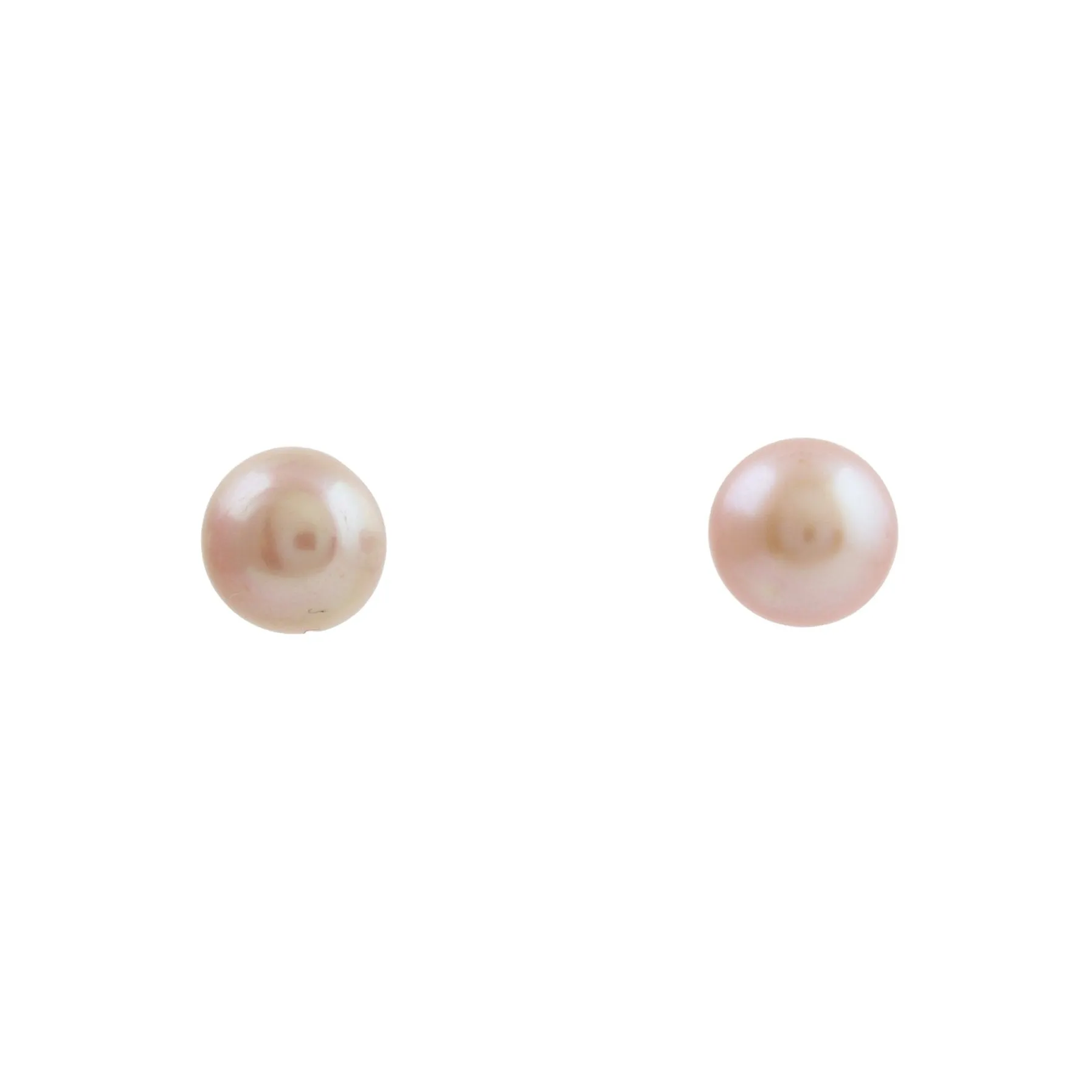 8mm Pink Pearl x Silver Stud Earrings