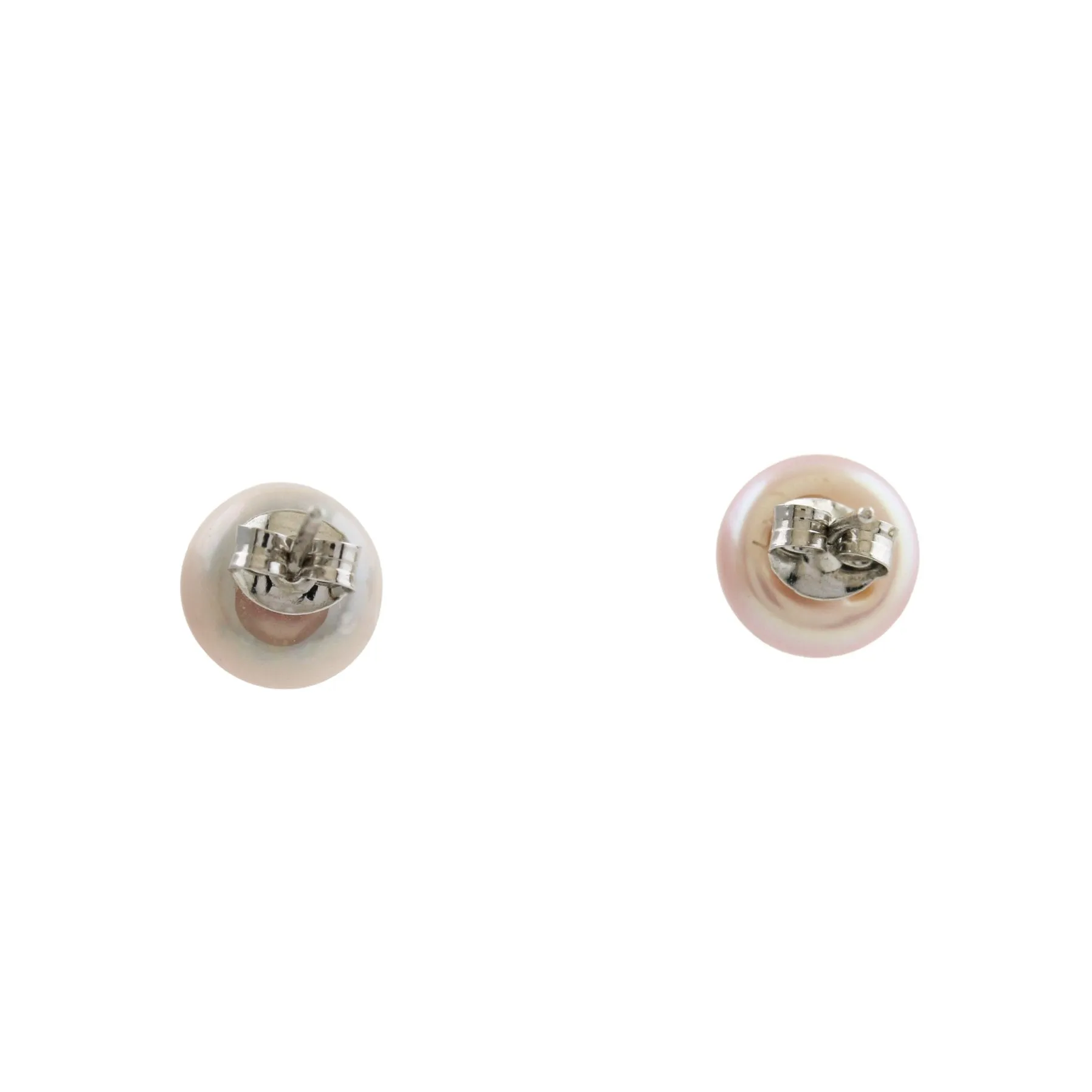 8mm Pink Pearl x Silver Stud Earrings