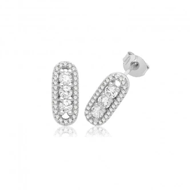 Acotis Silver Studs Rhodium Plated Zirconia G51351