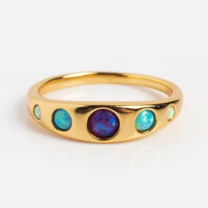 Blue Opal Ombre Via Ring