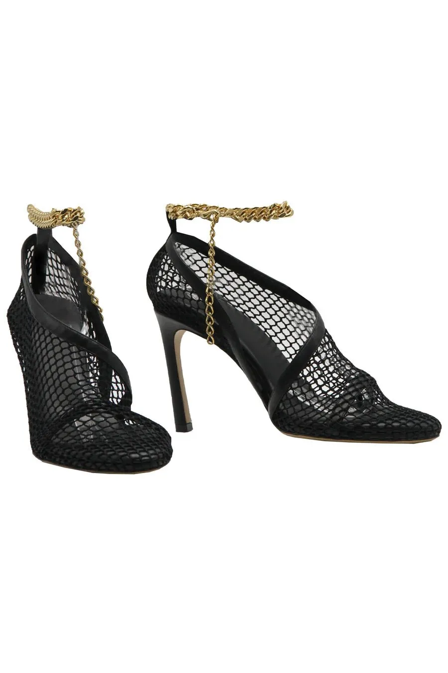 Bottega Veneta Chain-Trimmed Mesh Sandals