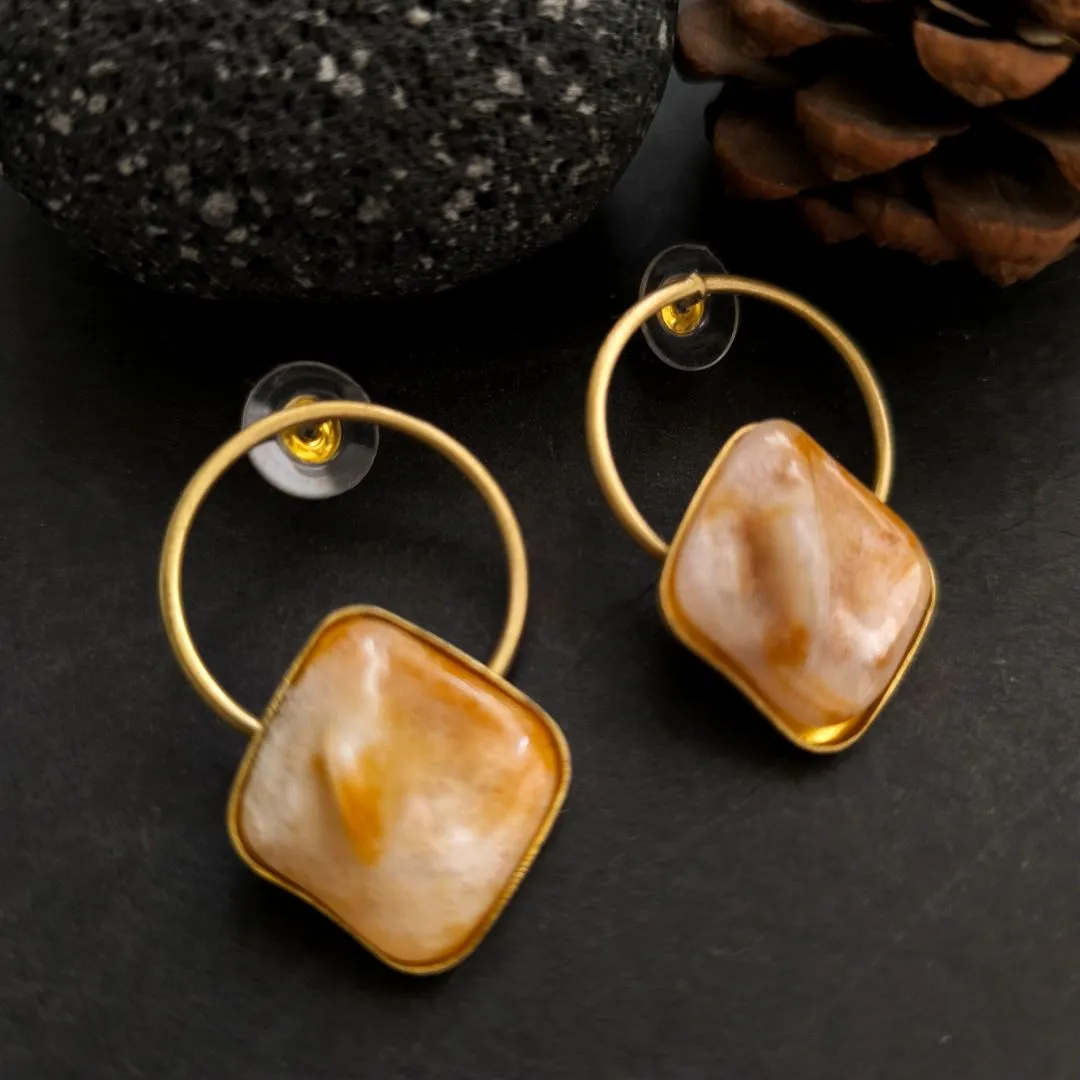 Brass Earrings : Honeydew Drops