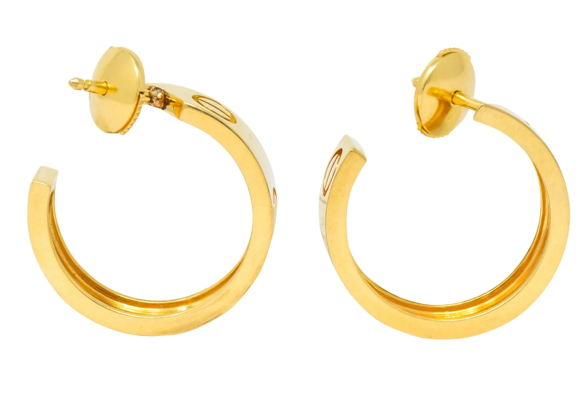 Cartier 18 Karat Gold Love Hoop Earrings