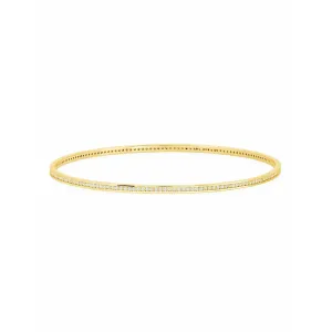 CRISLU Pave Circle Bangle In 18kt Yellow Gold