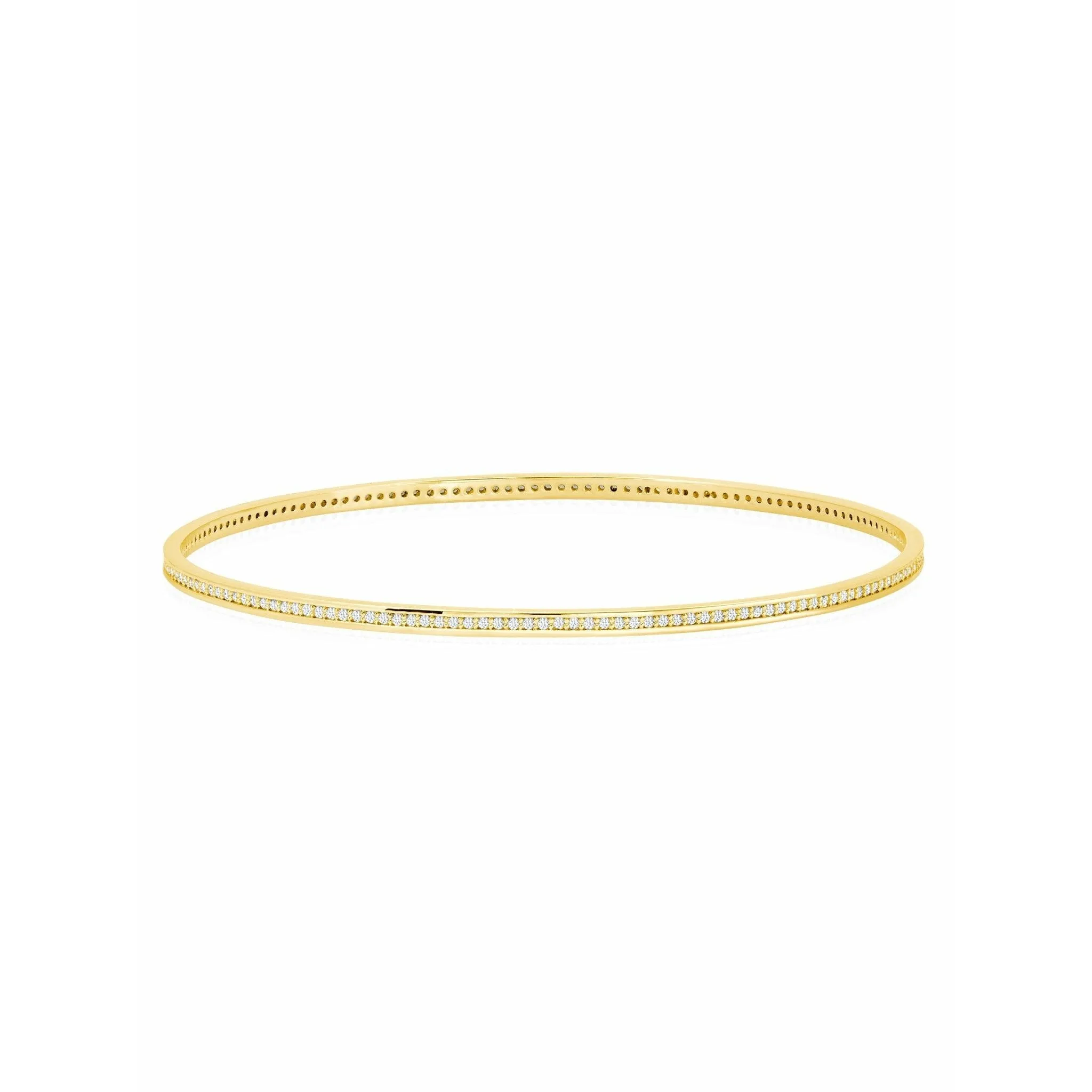 CRISLU Pave Circle Bangle In 18kt Yellow Gold