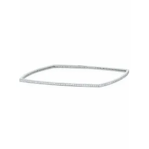 CRISLU Pave Square Bangle In Pure Platinum