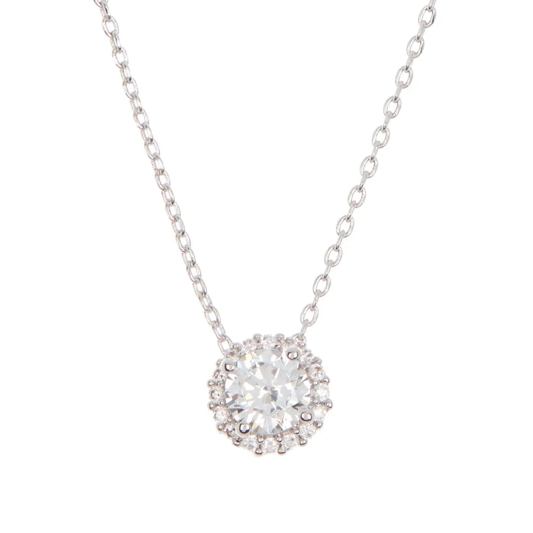 Crystal Floating Halo Necklace silver gold