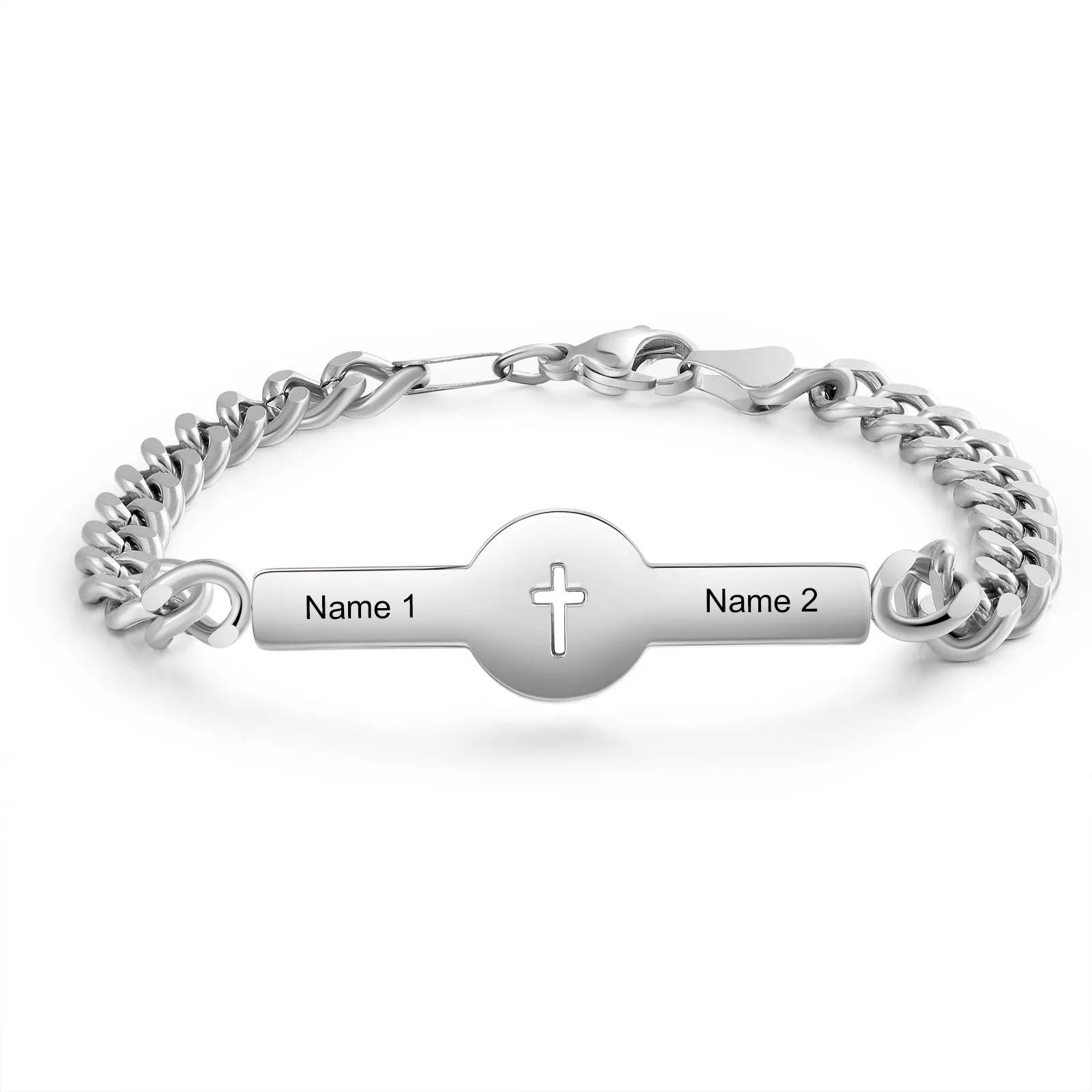 Custom Name Text Heart Shape Couple Bracelet