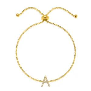 Diamond Initial Bracelet Gold