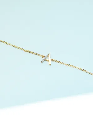 Diamond Letter Bracelet