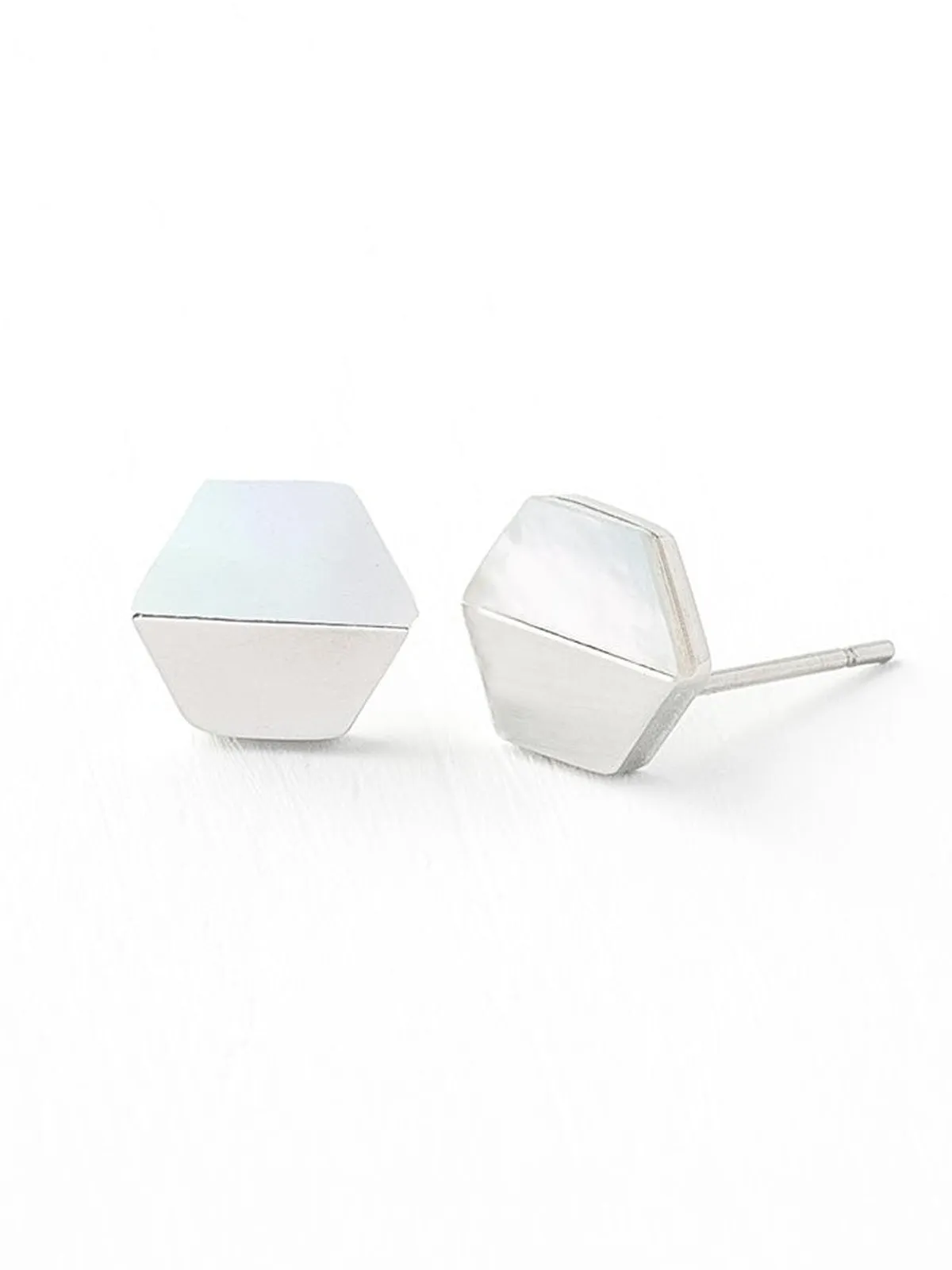 Dorothy Hexagon Shell Stud Earrings