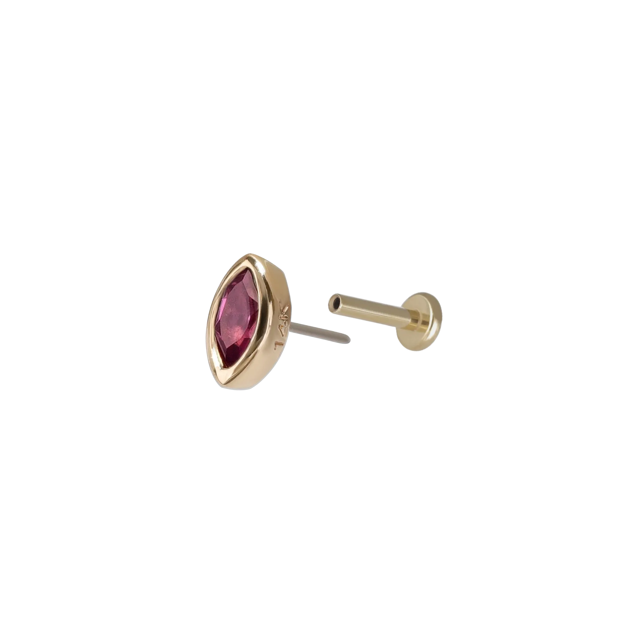 Etta • 14K Gold Tiny Marquise Gemstone Stud