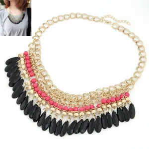 Fashion Collier Femme Fashion Bohemian Statement Necklaces & Pendants Resin Beads Gold Choker Necklace for Women Colar Collares