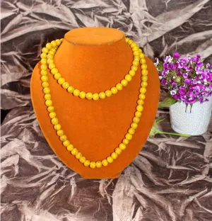 Faux Amber Tassel Necklace