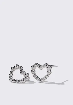 Fizzy Heart Studs - Silver