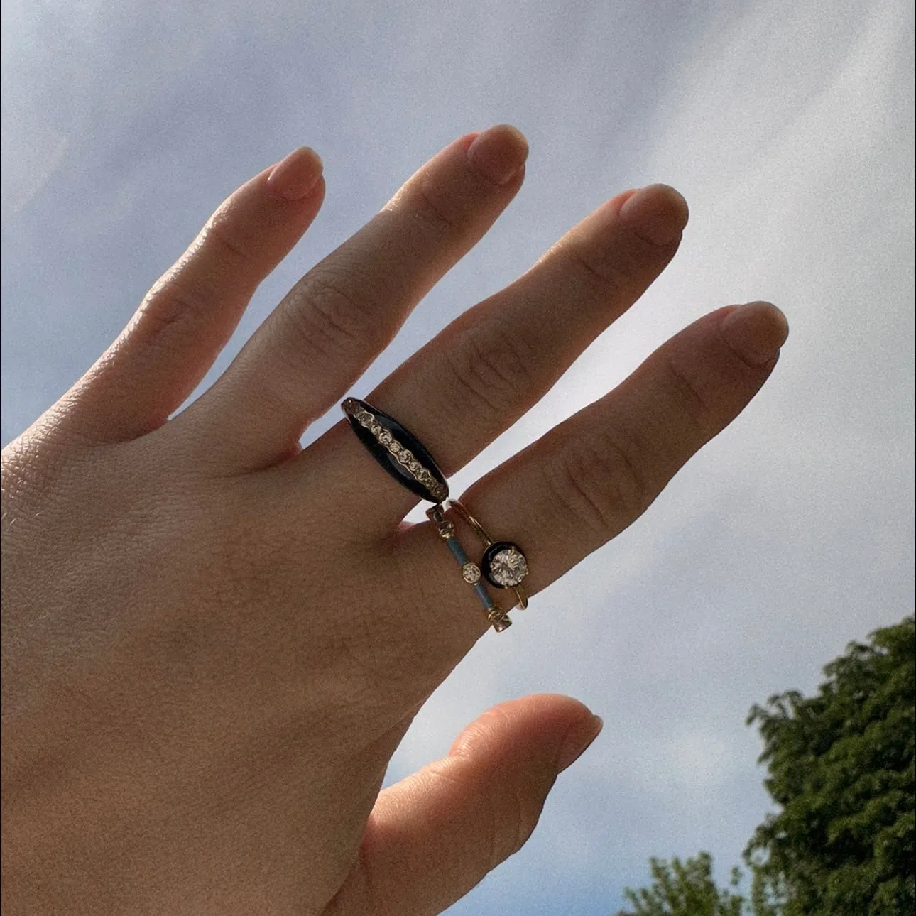 Free Spirit Black Enamel Ring