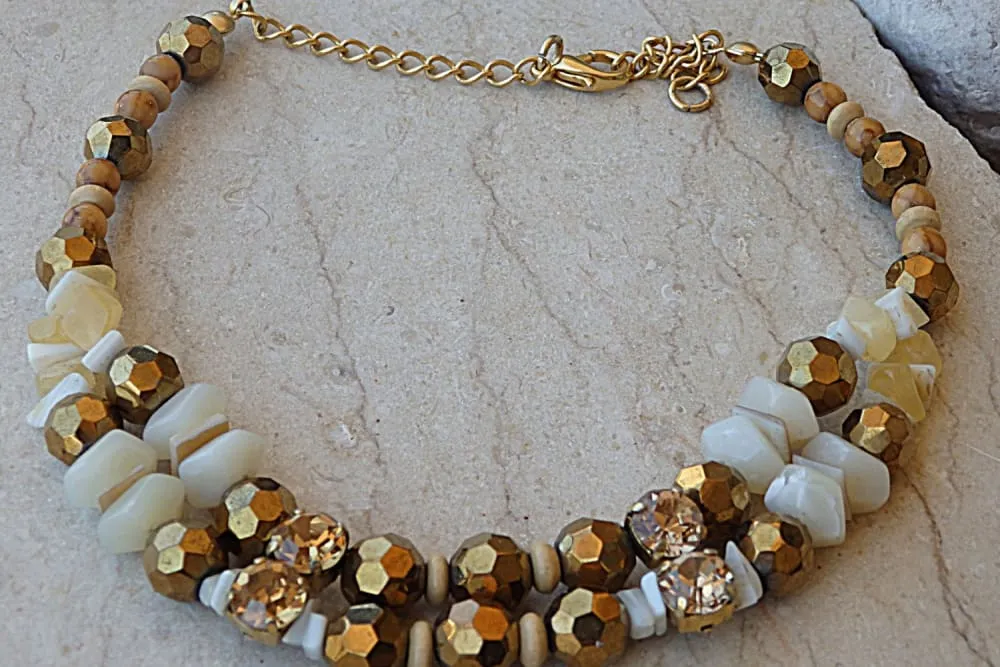 Gold beaded necklace