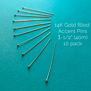 Gold Filled Accent Pins - 10