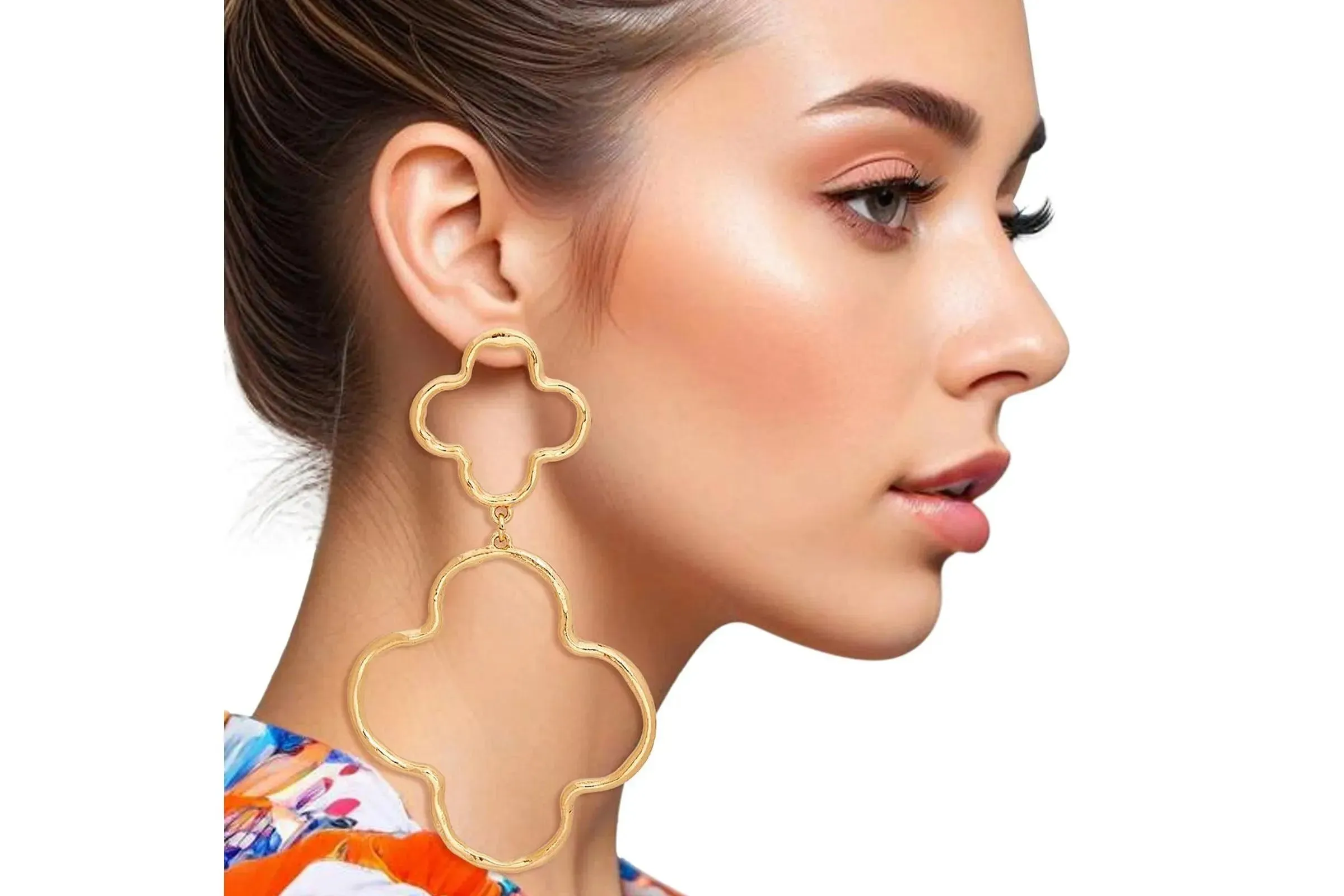 Gold Open Clover Dangle Earrings for Every Occasion - Fashion Jewelry