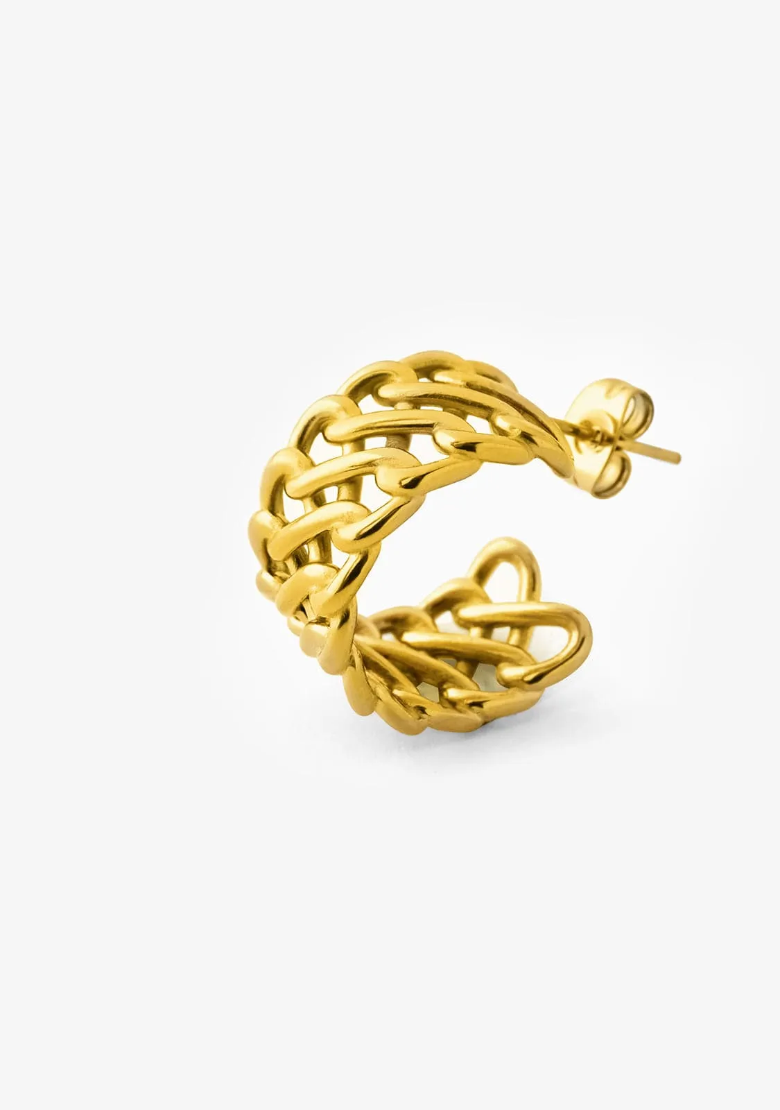 Hoop Earrings Tresser Gold