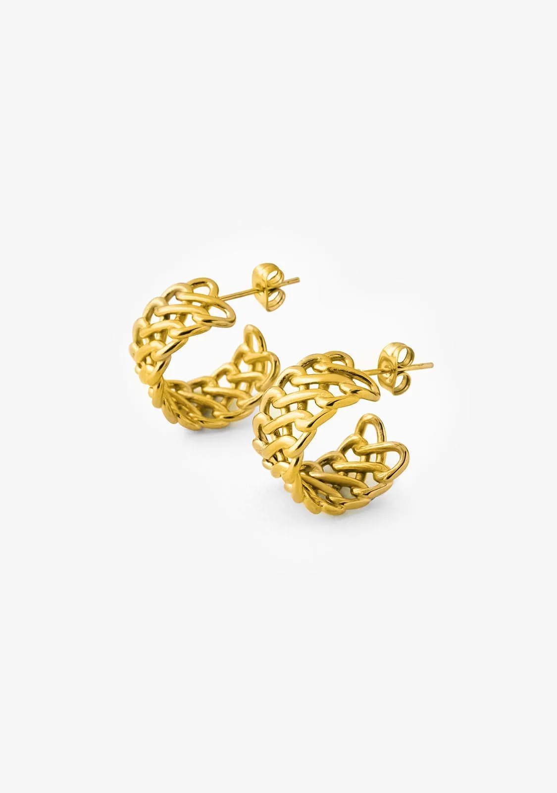 Hoop Earrings Tresser Gold