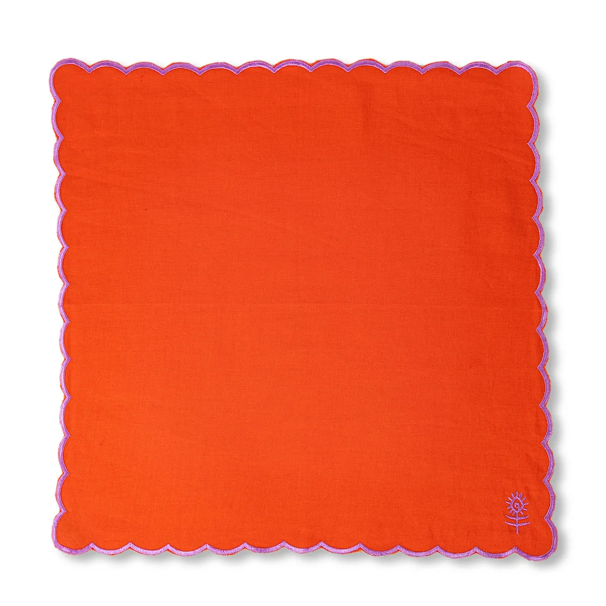 Icon Linen Napkins 4pc Set - Orange/Lilac