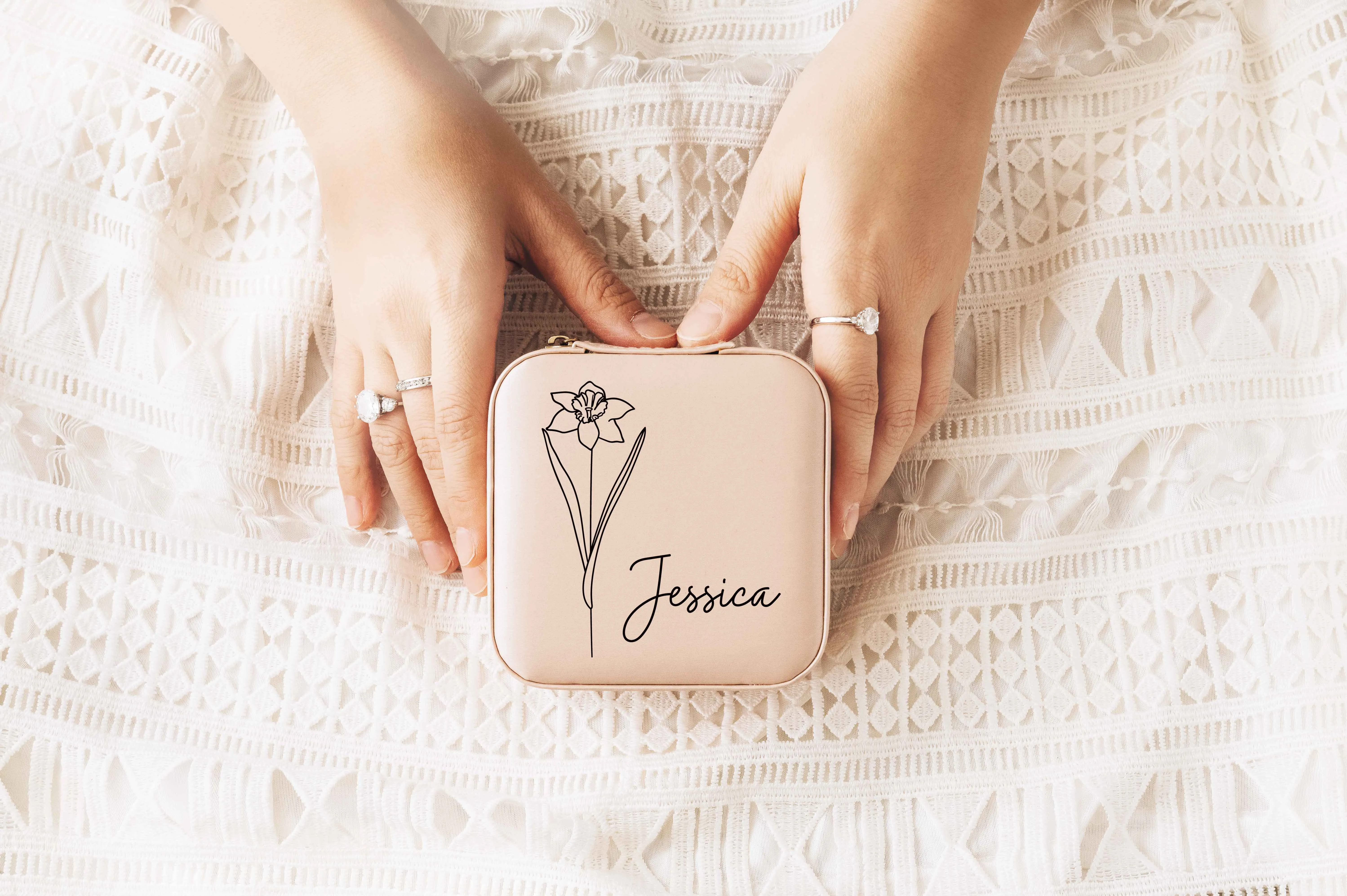 Jewelry Box with Birth Flower