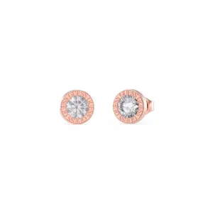 Ladies Rose Gold Plated 10mm Clear Crystal Stud Earrings UBE02244RG