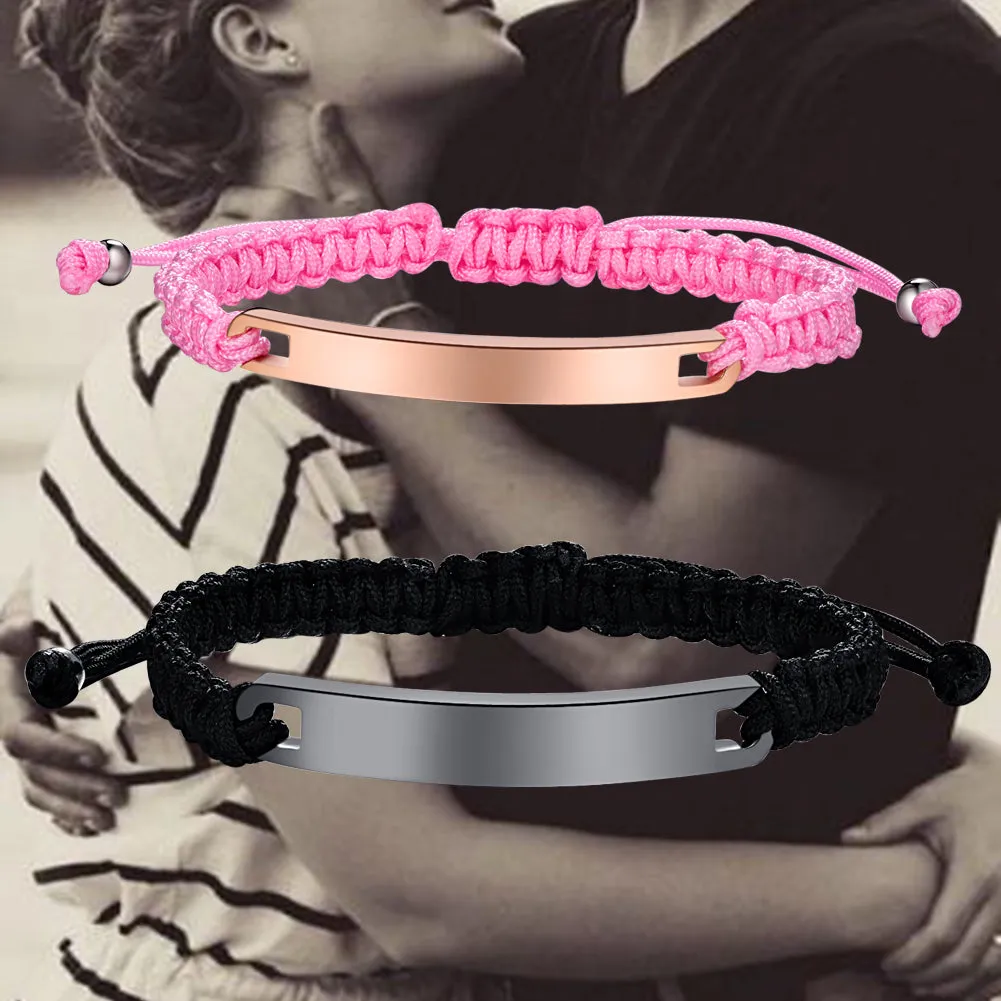 NEHZUS Couples Bracelets ID Name Bracelet Personalized Bracelet Customize Engrave Bracelet