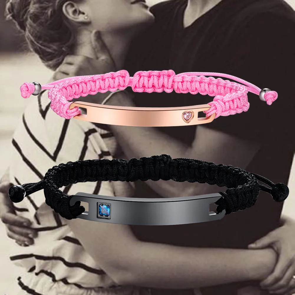 NEHZUS Couples Bracelets ID Name Bracelet Personalized Bracelet Customize Engrave Bracelet