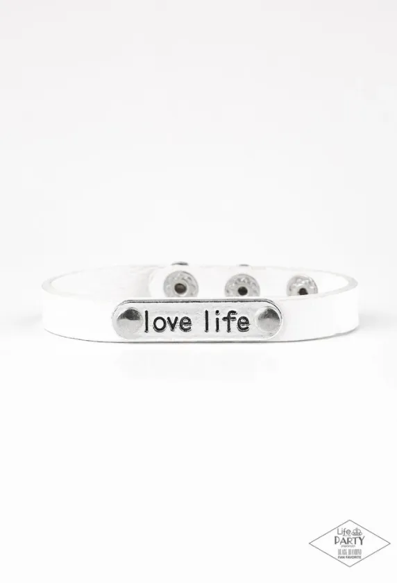 Paparazzi Bracelet ~ Love Life - White