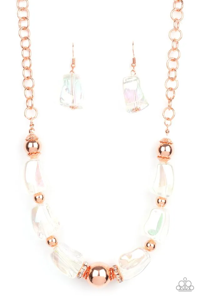 Paparazzi Necklace ~ Iridescently Ice Queen - Copper