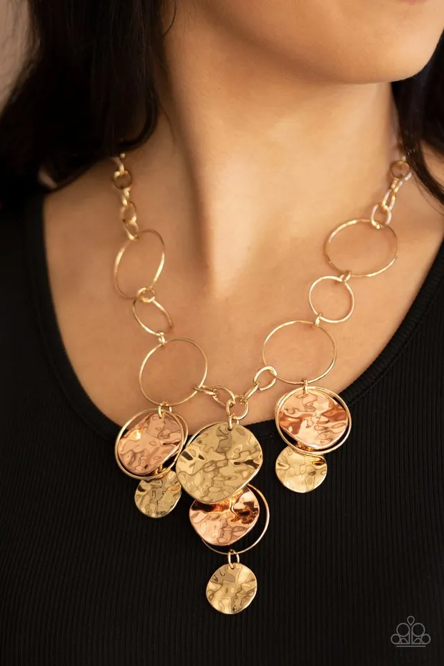 Paparazzi Necklace ~ Learn The HARDWARE Way - Gold