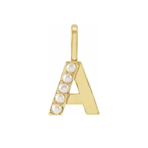 Pearl Accented Initial Charm