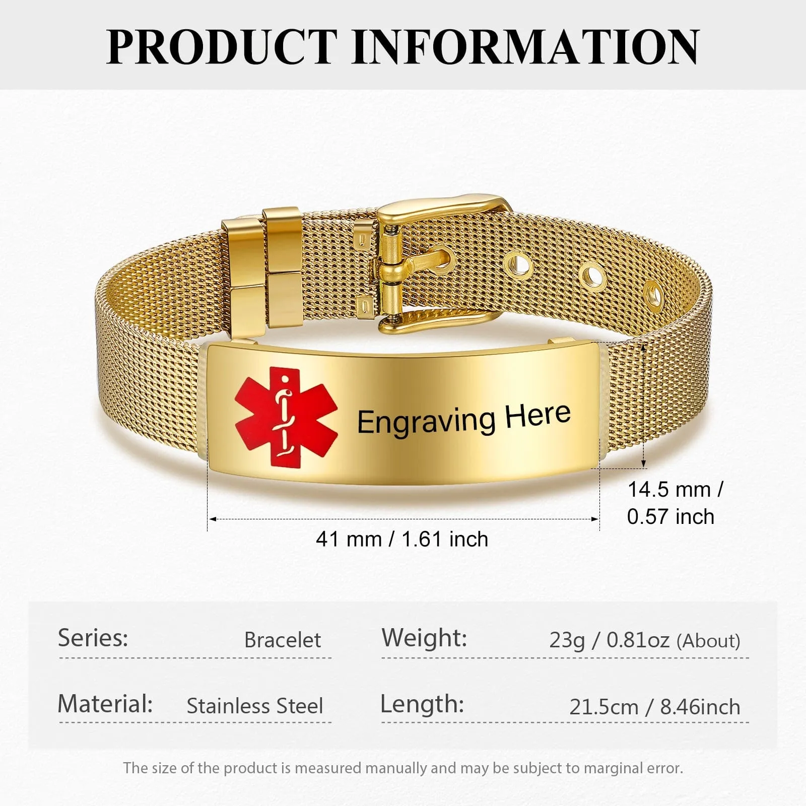 Personalized Custom ID Medical Bracelet