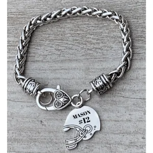 Personalized Engraved Football Mom Bracelet