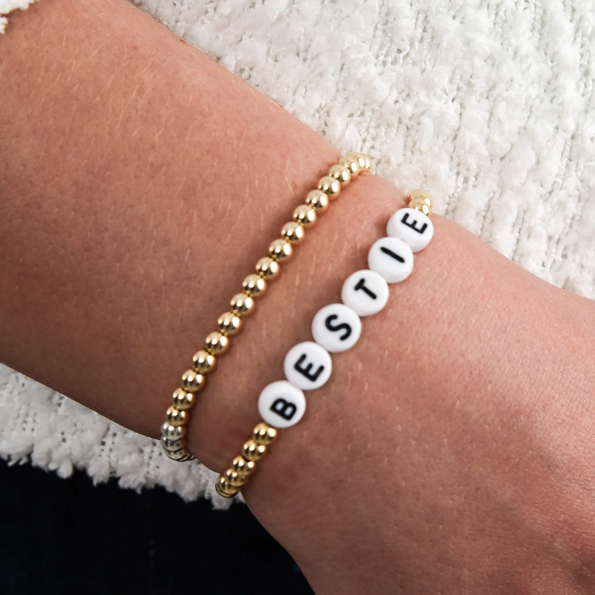 Personalized Sterling Silver Beaded Bracelet