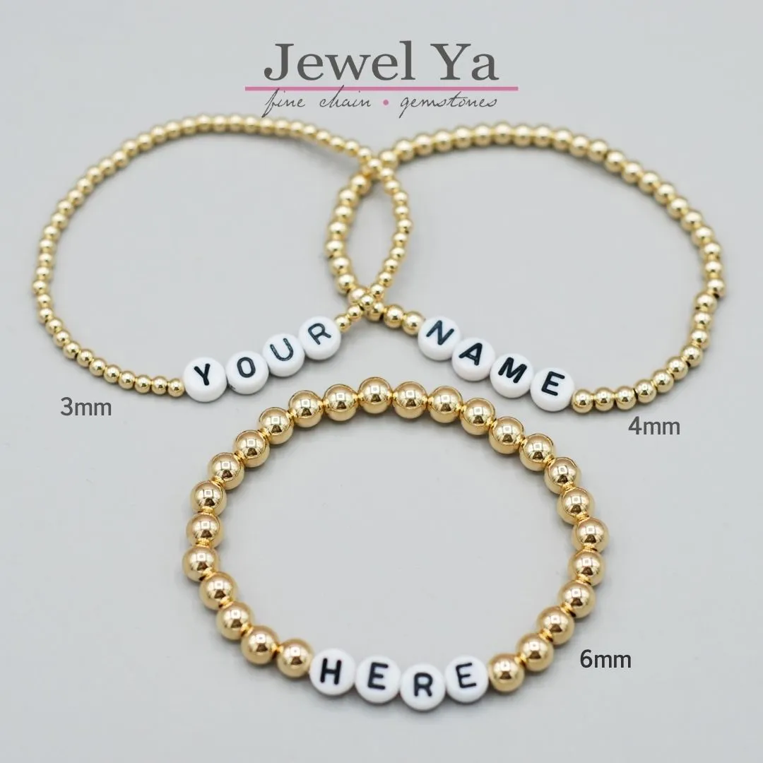 Personalized Sterling Silver Beaded Bracelet