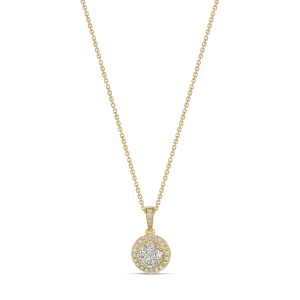 Promise Round Shape Diamond Pendant | Yellow Gold