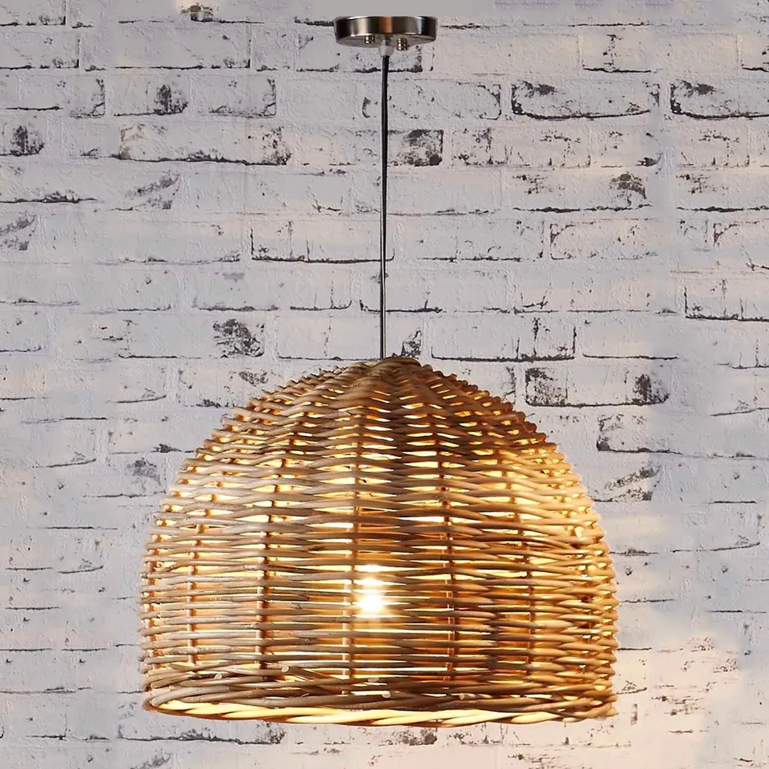 Rattan Pendant Light Small in Brown