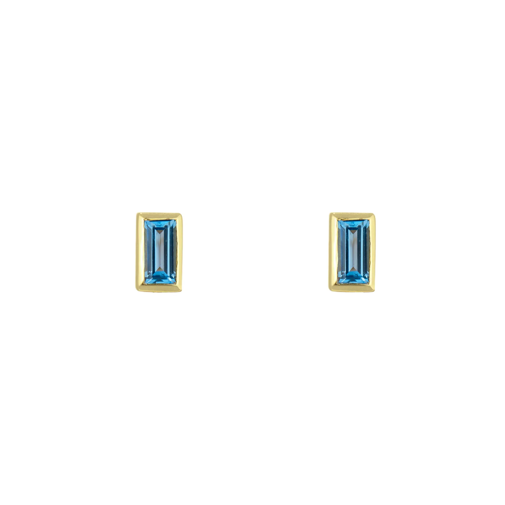 Rectangle Gemstone Glow Studs